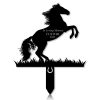 DINOZOZOCOM Personalized Memorial Garden Stakes Horse Rearing Grave Marker Loss of Horse Sympathy Gifts Horse Cemetary Decor 1