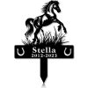 DINOZOZOCOM Personalized Memorial Garden Stakes Horse Rearing on Grass Grave Marker Loss of Horse Sympathy Gifts Horse Cemetary Decor 1 1