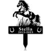 DINOZOZOCOM Personalized Memorial Garden Stakes Horse Rearing on Grass Grave Marker Loss of Horse Sympathy Gifts Horse Cemetary Decor 1