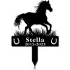 DINOZOZOCOM Personalized Memorial Garden Stakes Horse Running on Grass V1 Grave Marker Loss of Horse Sympathy Gifts Horse Cemetary Decor 1
