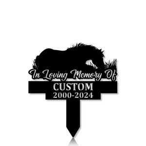 DINOZOZOCOM Personalized Memorial Garden Stakes Horse Sleeping on Grass Grave Marker Loss of Horse Sympathy Gifts Horse Cemetary Decor 1