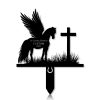 DINOZOZOCOM Personalized Memorial Garden Stakes Horse with Wings Standing Beside a Cross Grave Marker Loss of Horse Sympathy Gifts Horse Cemetary Decor 1