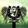DINOZOZOCOM Personalized Memorial Garden Stakes In Loving Memory Pony Horse with Wings Grave Marker Loss of Pony Horse Sympathy Gifts Pony Horse Cemetary Decor 2