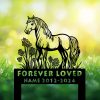 DINOZOZOCOM Personalized Memorial Garden Stakes Pony Horse Lavender Flowers Grave Marker Loss of Pony Horse Sympathy Gifts Pony Horse Cemetary Decor 3