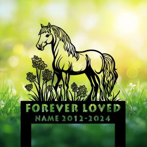 DINOZOZOCOM Personalized Memorial Garden Stakes Pony Horse Lavender Flowers Grave Marker Loss of Pony Horse Sympathy Gifts Pony Horse Cemetary Decor 3