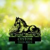 DINOZOZOCOM Personalized Memorial Garden Stakes Pony Horse Lying Down in Peace on Grass Grave Marker Loss of Pony Horse Sympathy Gifts Pony Horse Cemetary Decor 1