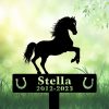 DINOZOZOCOM Personalized Memorial Garden Stakes Pony Horse Rearing Grave Marker Loss of Pony Horse Sympathy Gifts Pony Horse Cemetary Decor 1