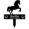 DINOZOZOCOM Personalized Memorial Garden Stakes Pony Horse Rearing Grave Marker Loss of Pony Horse Sympathy Gifts Pony Horse Cemetary Decor 2