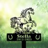 DINOZOZOCOM Personalized Memorial Garden Stakes Pony Horse Rearing on Grass Grave Marker Loss of Pony Horse Sympathy Gifts Pony Horse Cemetary Decor 1 1