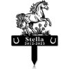 DINOZOZOCOM Personalized Memorial Garden Stakes Pony Horse Rearing on Grass Grave Marker Loss of Pony Horse Sympathy Gifts Pony Horse Cemetary Decor 2 1