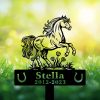 DINOZOZOCOM Personalized Memorial Garden Stakes Pony Horse Rearing on Grass Grave Marker Loss of Pony Horse Sympathy Gifts Pony Horse Cemetary Decor 3 1