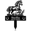 DINOZOZOCOM Personalized Memorial Garden Stakes Pony Horse Running on Grass V1 Grave Marker Loss of Pony Horse Sympathy Gifts Pony Horse Cemetary Decor 2