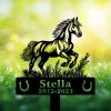 DINOZOZOCOM Personalized Memorial Garden Stakes Pony Horse Running on Grass V1 Grave Marker Loss of Pony Horse Sympathy Gifts Pony Horse Cemetary Decor 3