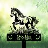 DINOZOZOCOM Personalized Memorial Garden Stakes Pony Horse Running on Grass V2 Grave Marker Loss of Pony Horse Sympathy Gifts Pony Horse Cemetary Decor 1