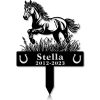 DINOZOZOCOM Personalized Memorial Garden Stakes Pony Horse Running on Grass V2 Grave Marker Loss of Pony Horse Sympathy Gifts Pony Horse Cemetary Decor 2