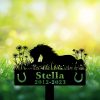 DINOZOZOCOM Personalized Memorial Garden Stakes Pony Horse Sleeping on Grass Grave Marker Loss of Pony Horse Sympathy Gifts Pony Horse Cemetary Decor 2