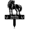 DINOZOZOCOM Personalized Memorial Garden Stakes Pony Horse Standing Proudly on Grass Grave Marker Loss of Pony Horse Sympathy Gifts Pony Horse Cemetary Decor 3
