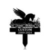 DINOZOZOCOM Personalized Memorial Garden Stakes Pony Horse with Wings Sleeping on Grass Grave Marker Loss of Pony Horse Sympathy Gifts Pony Horse Cemetary Decor 2