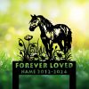 DINOZOZOCOM Personalized Memorial Garden Stakes Poppy Flowers Horse Grave Marker Loss of Horse Sympathy Gifts Horse Cemetary Decor 2