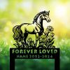 DINOZOZOCOM Personalized Memorial Garden Stakes Tulip Flowers Pony Horse Grave Marker Loss of Pony Horse Sympathy Gifts Pony Horse Cemetary Decor 1