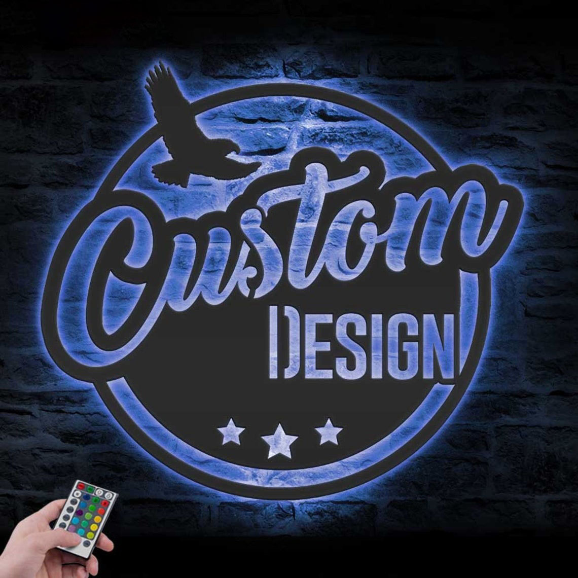 DINOZOZO Custom Logo Metal Sign with LED Light, Personalized Business Sign, Custom Metal Sign Wall Art 3