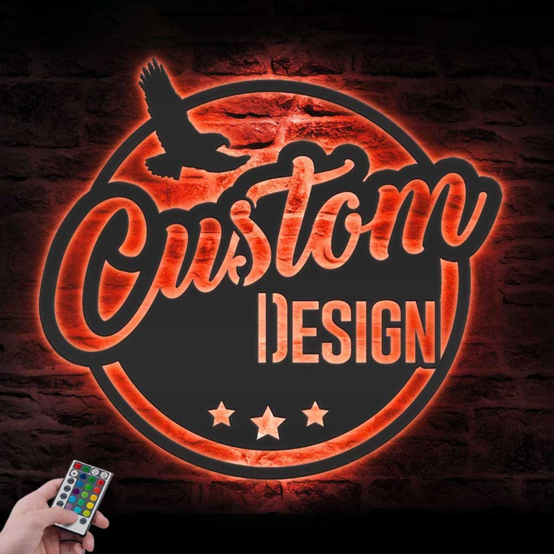 DINOZOZO Custom Logo Metal Sign with LED Light, Personalized Business Sign, Custom Metal Sign Wall Art 1