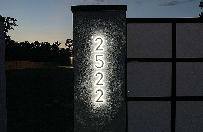 backlit house numbers1 Lighted address numbers also contribute to your home’s aesthetic