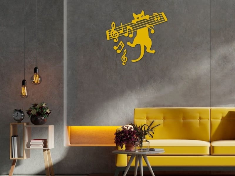 metal-music-wall-art-07 Use a protective coating to prevent rust in humid or outdoor areas