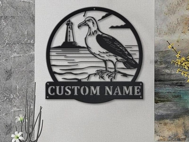 Metal wall art adds character to empty walls