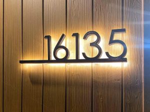 Custom address sign with light for modern homes 2025