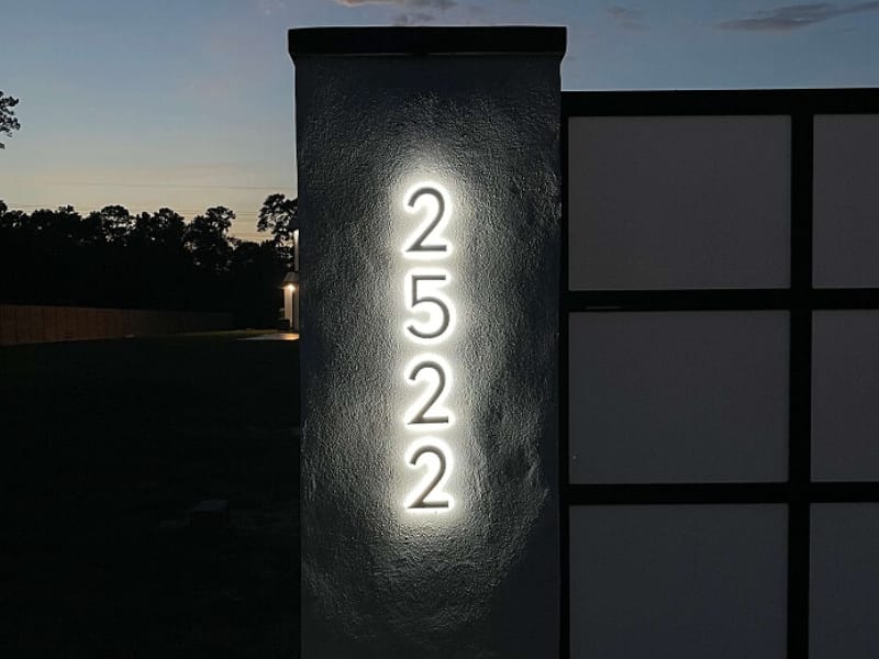 Choose an address sign with light for safety and visibility