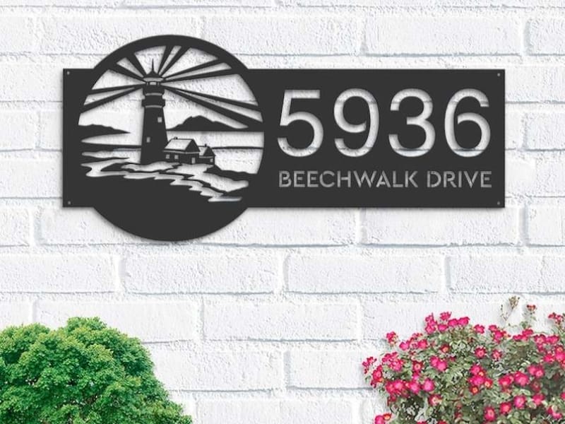 address sign with light 05