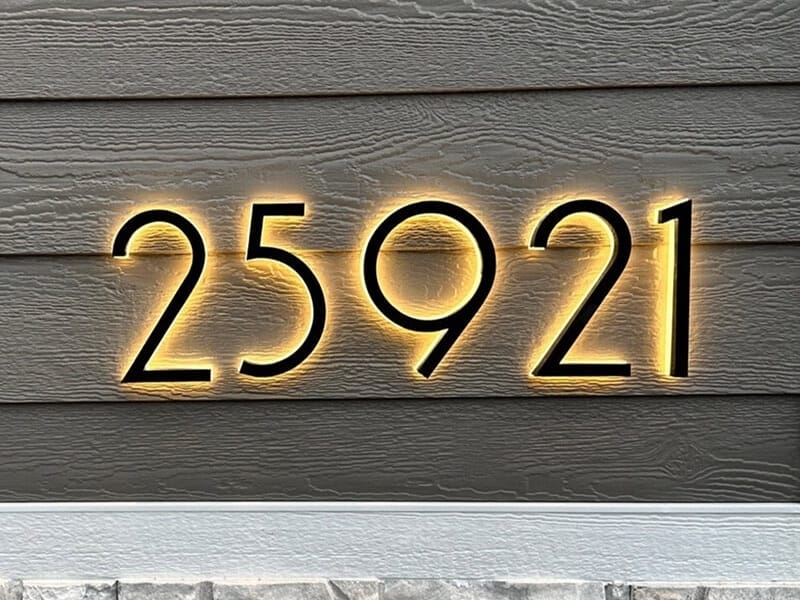 Lighted address sign solar models shine bright even in shade