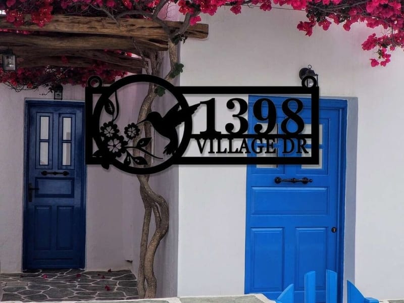 hanging address sign 02 Choose sign style and size to match home and ensure clarity