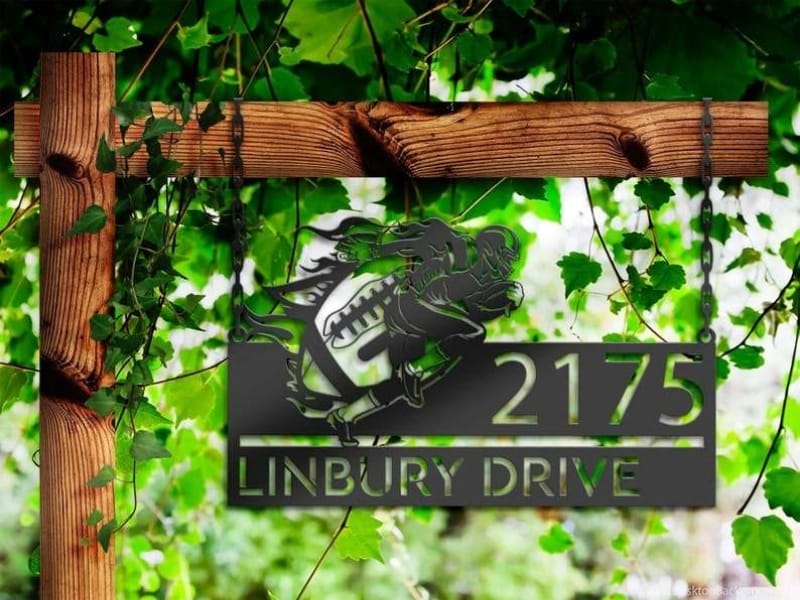 hanging address sign 03 Mounting on walls is clean, simple, and saves space