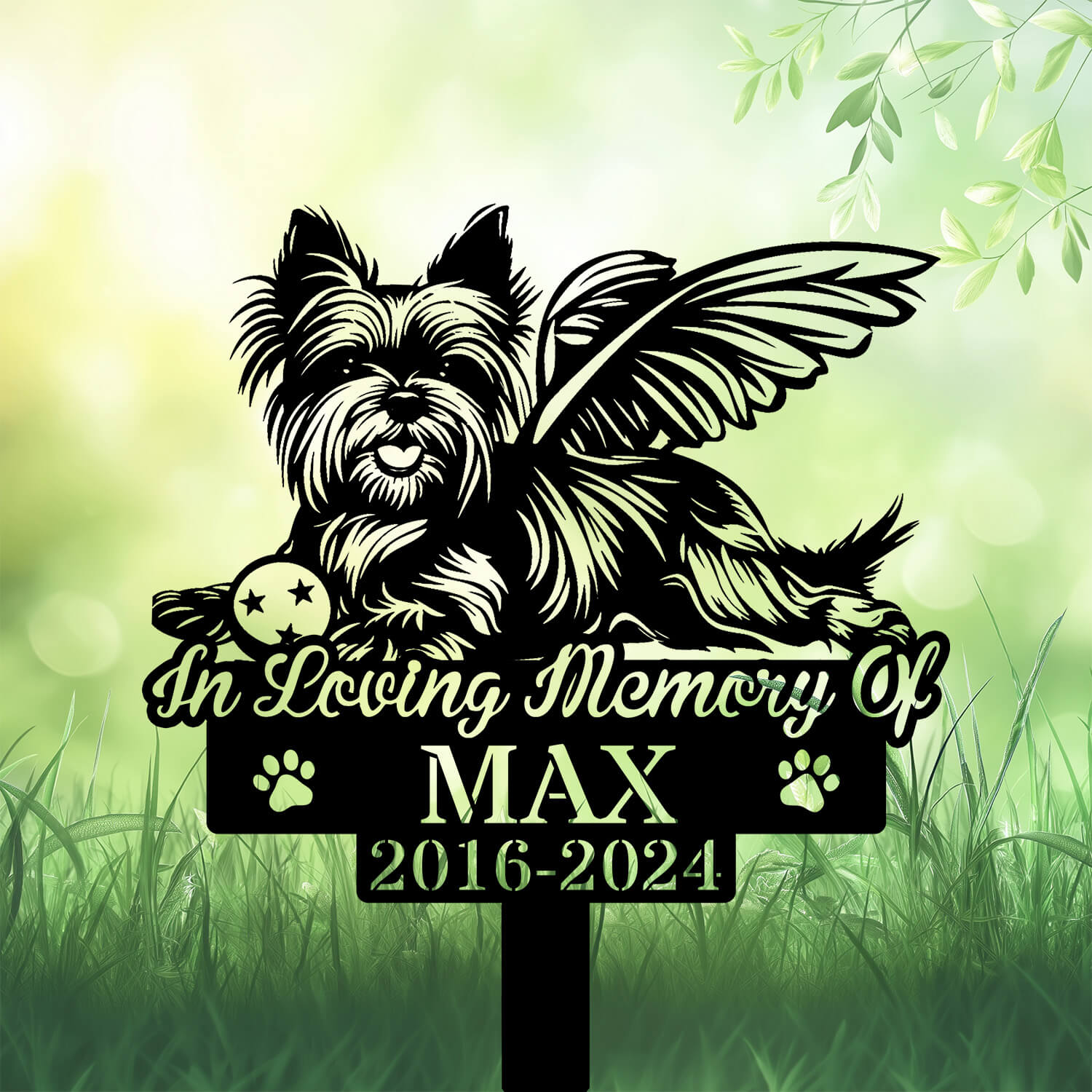 yorkshire terrier metal address sign 3 4