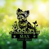 Personalized Yorkshire Terrier Grave Marker – Custom Metal Dog Memorial Stake by DINOZOZO