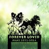 Personalized Papillon Dog Grave Marker – Standing on Flower Design by DINOZOZO