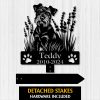 Custom Schnauzer memorial sign – lavender flower design and engraved metal silhouette Custom Schnauzer memorial sign – lavender flower design and engraved metal silhouette
