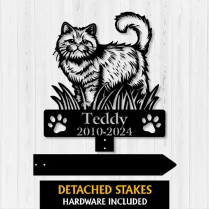 Personalized Exotic Shorthair Cat Memorial Garden Stake