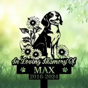 Personalized Beagle Dog Memorial Sign