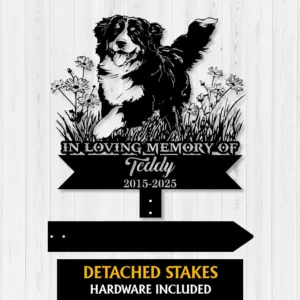 Personalized Playing Bernese Mountain Dog Memorial Sign