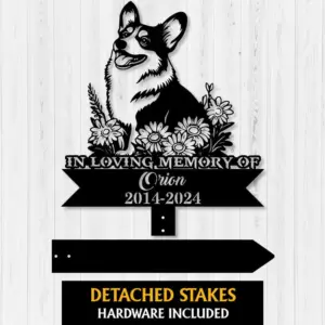 Personalized Corgi Dog Memorial Sign
