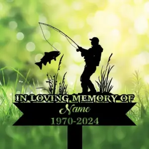 Personalized Bass Fishing Memorial Garden Stake