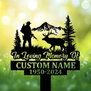 Custom Hunting Memorial Garden Stake Custom Hunting Memorial Garden Stake