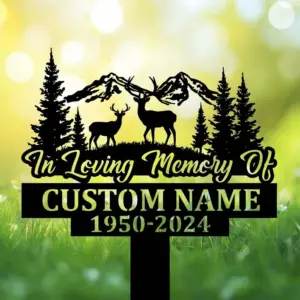 Personalized Deer Hunting Memorial Yard Stake Personalized Deer Hunting Memorial Yard Stake