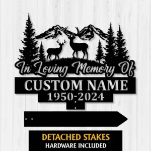 Personalized Deer Hunting Memorial Yard Stake
