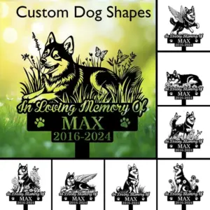 Custom Siberian Husky Dog Memorial Sign