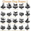 Collage of dog silhouettes with various poses, labeled 'In Loving Memory of Max 2016-2024', showcasing different activities.