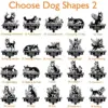 Grid of dog designs with various poses, labeled 'In Loving Memory of Max 2016-2024', featuring flowers and angel themes.